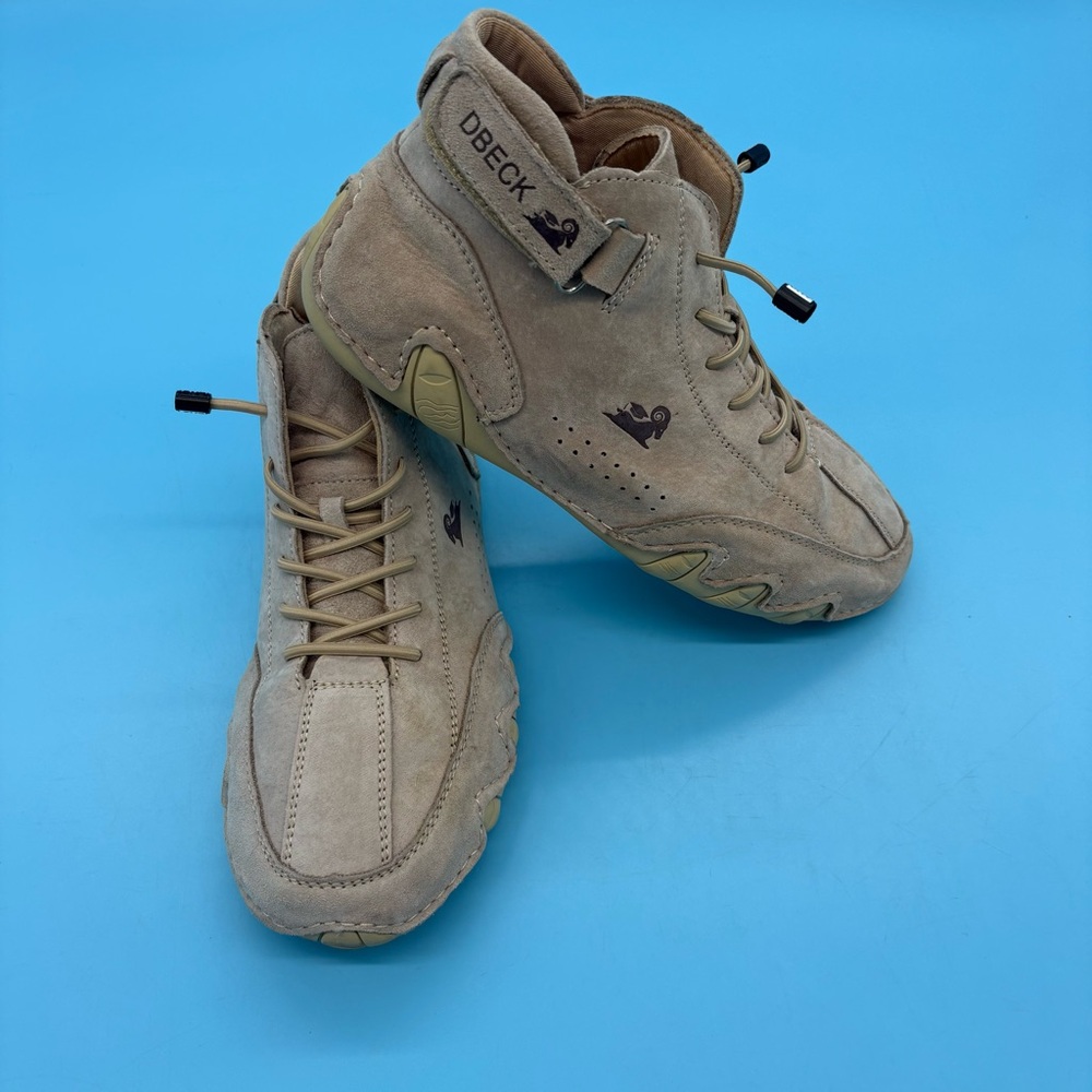 Dbeck Ldeck Women’s Tan Suede High-Top Casual Boots